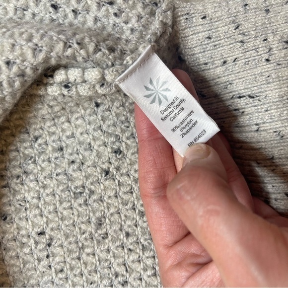 Athleta Cashmere Lodge Gray Waffle Knit Speckled Sweater - Picture 3 of 7